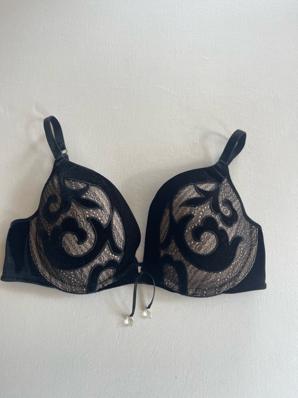 Victoria's Secret Black Lace-Overlay Push-Up Bra